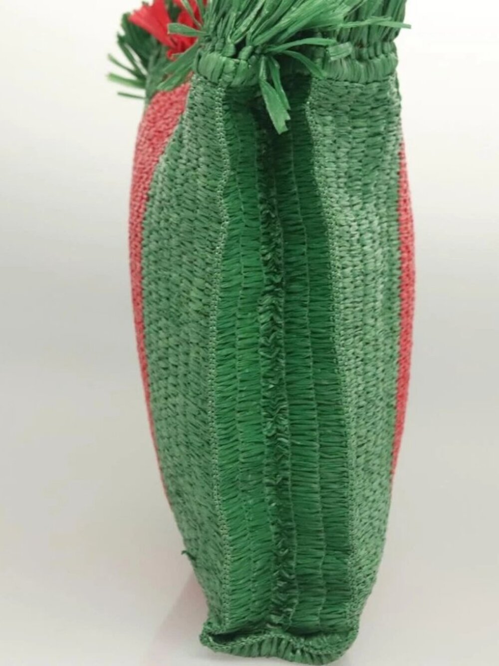 GUCCI Hand Bag Straw Green Red 524810 Auth - Picture 4 of 16